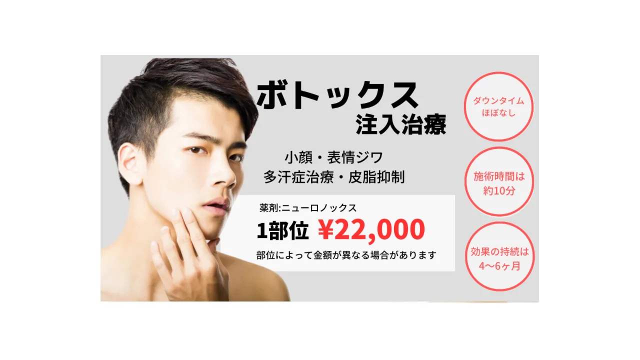 男性ボトックス初回キャンペーン